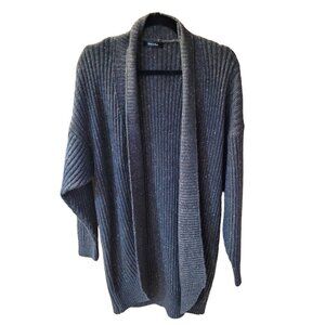 Doe & Rae Womens Ribbed Cardigan Sweater Open Front Brown small